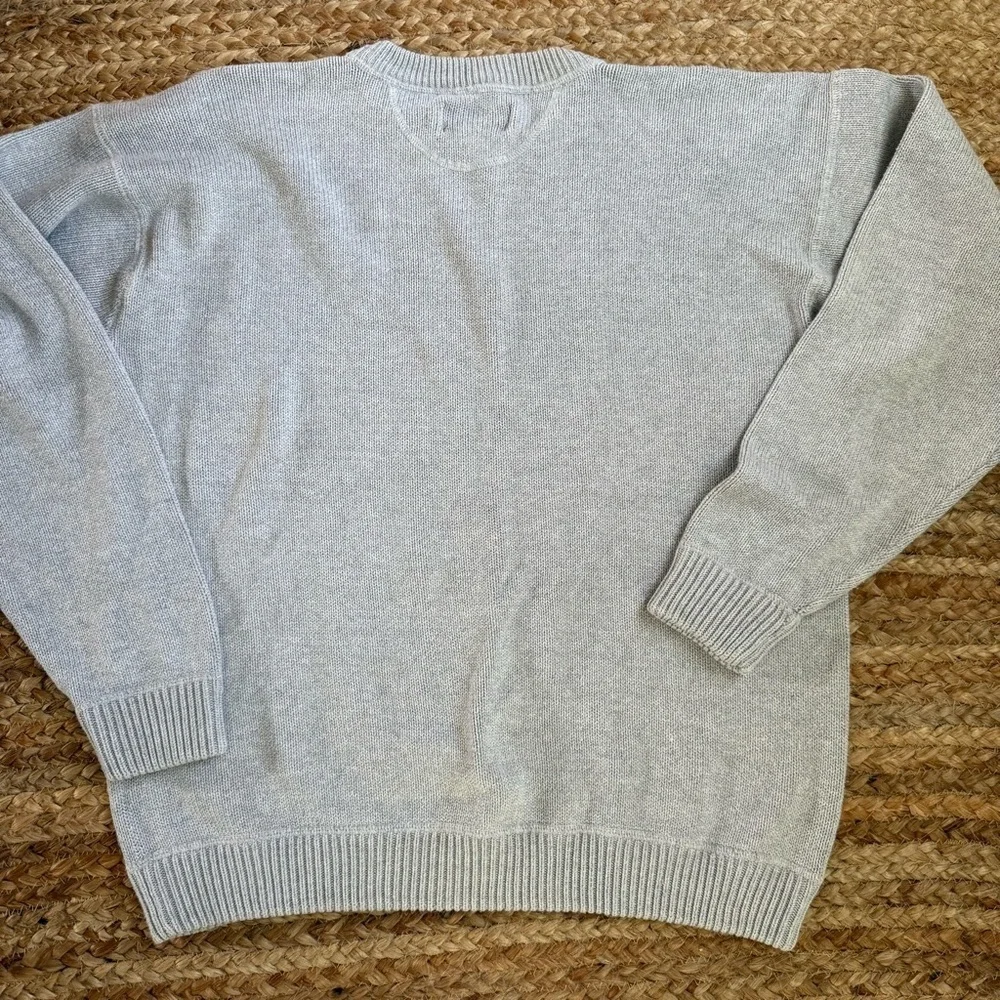 Eddie Bauer Men’s XL 100% Cotton Classic Gray Knit Crewneck Sweater - Picture 3 of 3